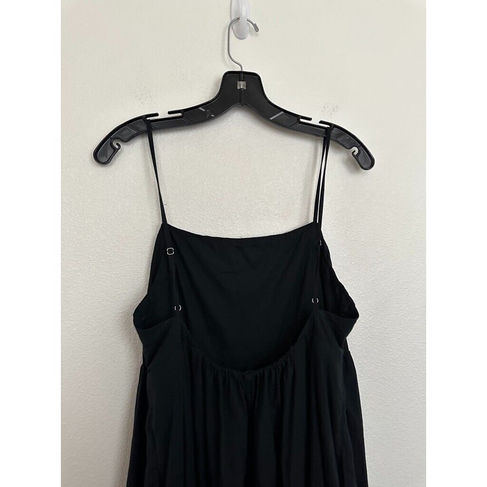 Abercrombie Tiered Low Back Maxi Dress Black Strappy Women's Large Petite LP - Picture 8 of 10